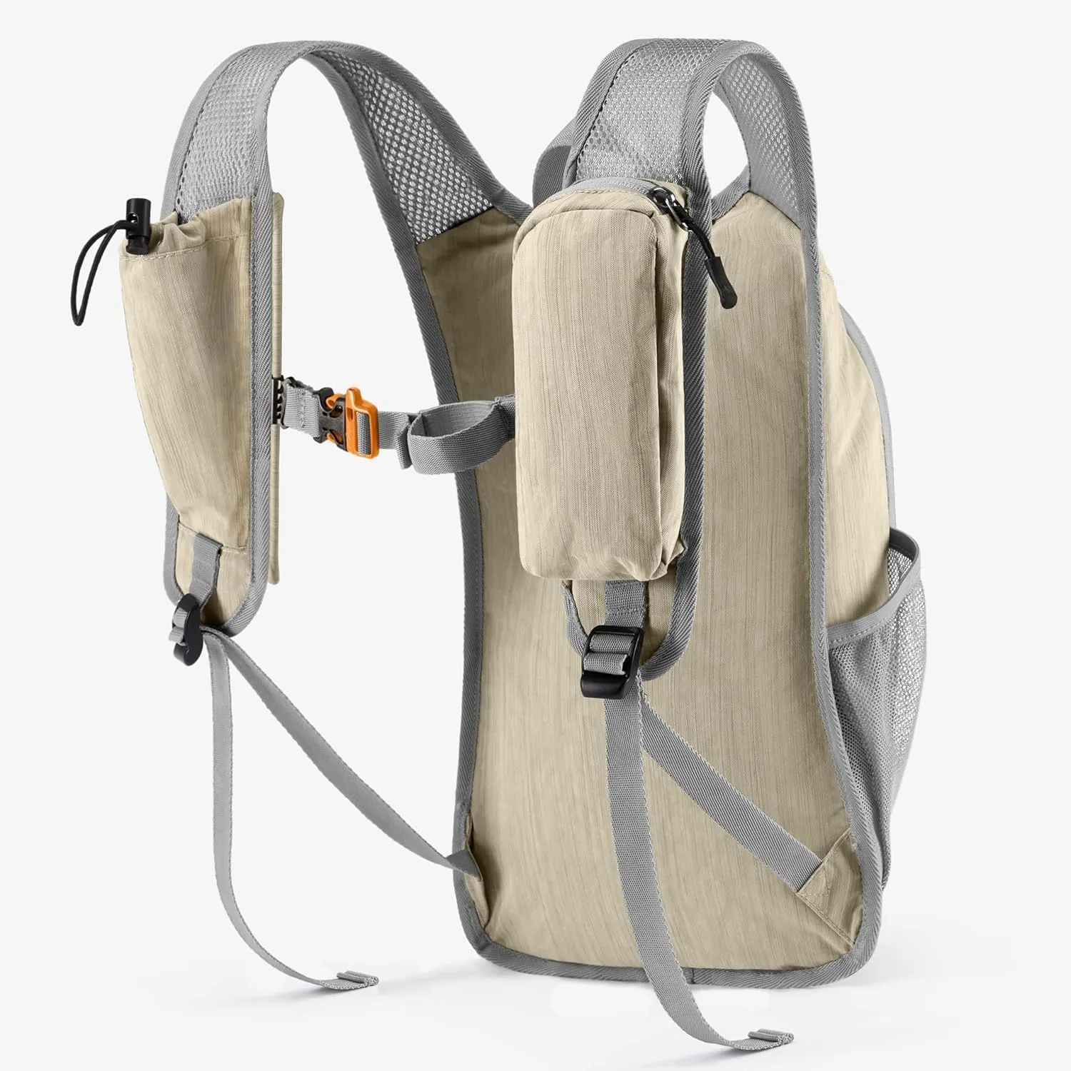 10L Small Hiking Backpack Foldable Lightweight Travel Daypack Packable Hiking Camping Gym Pack for Women Men Daily Use (Beige)