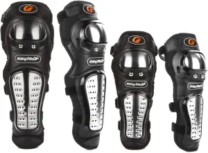 4Pcs Adults Alloy Steel Motorcycle Knee Pads Elbow Guards Motocross Knee Shin Pads Protector