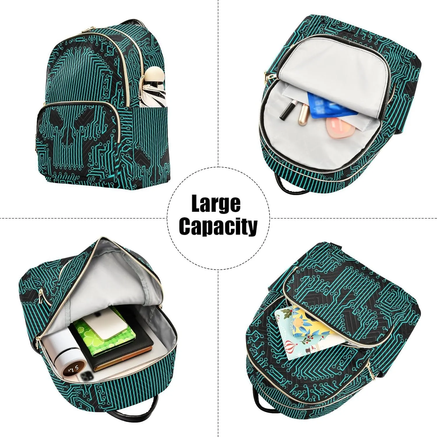 ALAZA Skull Funny Circuit Stripe Small Backpack Purse for Women Travel Bag Fashion Daypack Back Pack Shoulder Bag