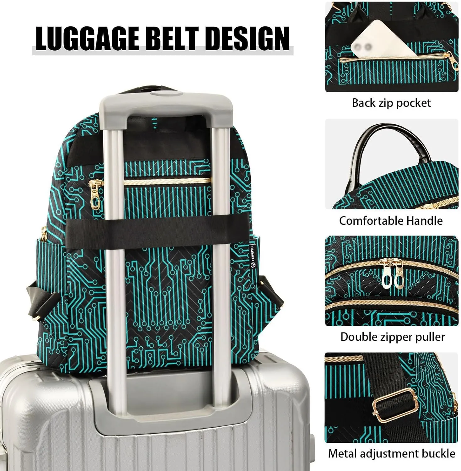ALAZA Skull Funny Circuit Stripe Small Backpack Purse for Women Travel Bag Fashion Daypack Back Pack Shoulder Bag