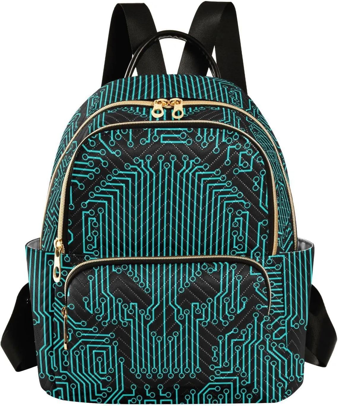 ALAZA Skull Funny Circuit Stripe Small Backpack Purse for Women Travel Bag Fashion Daypack Back Pack Shoulder Bag
