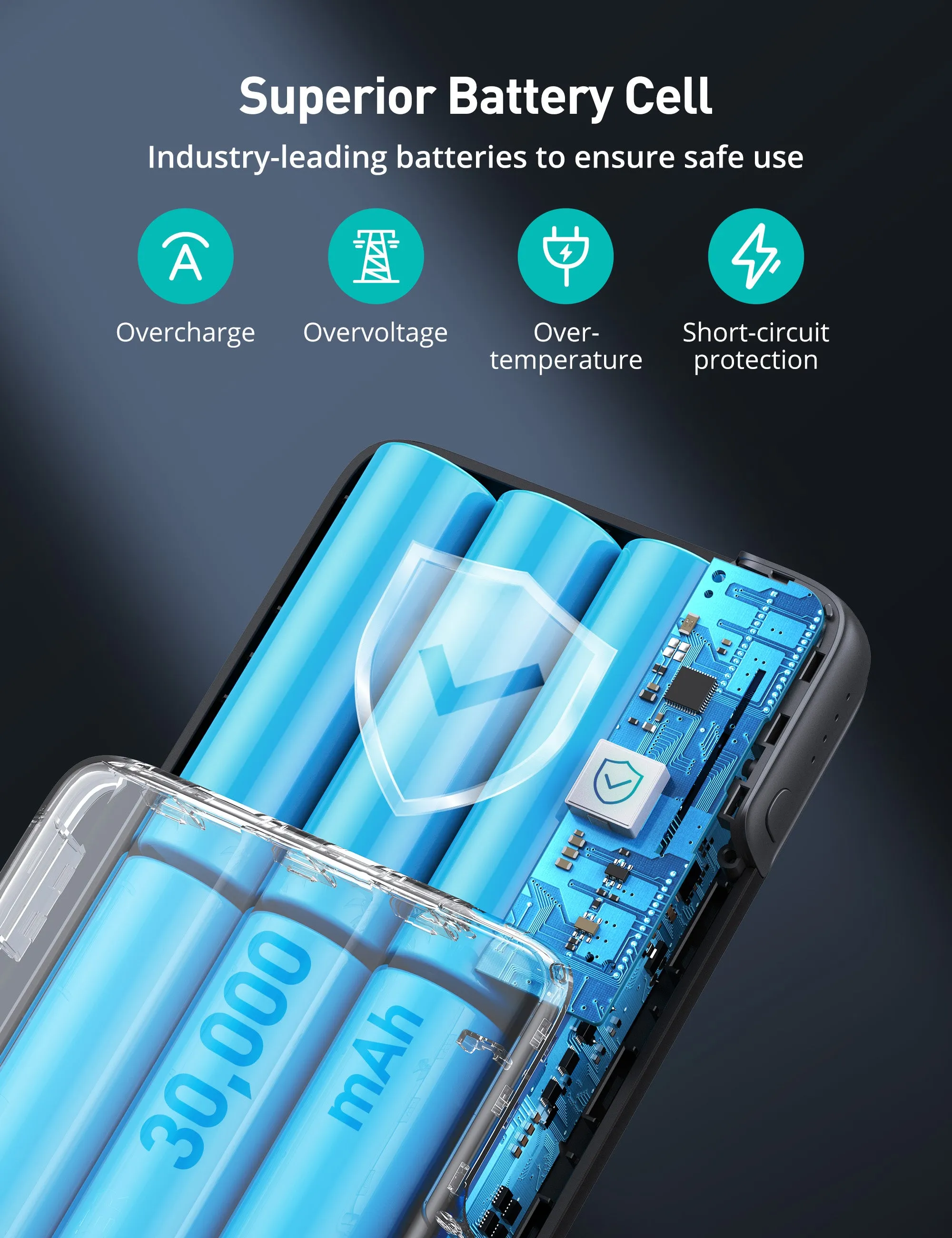 High-Capacity Alfox 30000mAh Power Bank with 100W Fast Charging - Dual Port PD 3.0 & QC 3.0 for Ultimate Convenience