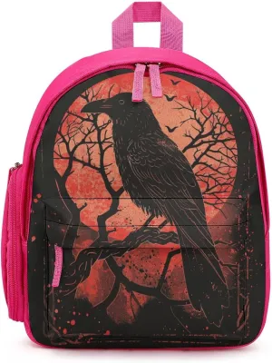 Black Crow Raven Unisex Small Backpack Lightweight Cute Shoulder Bag Travel Daypack