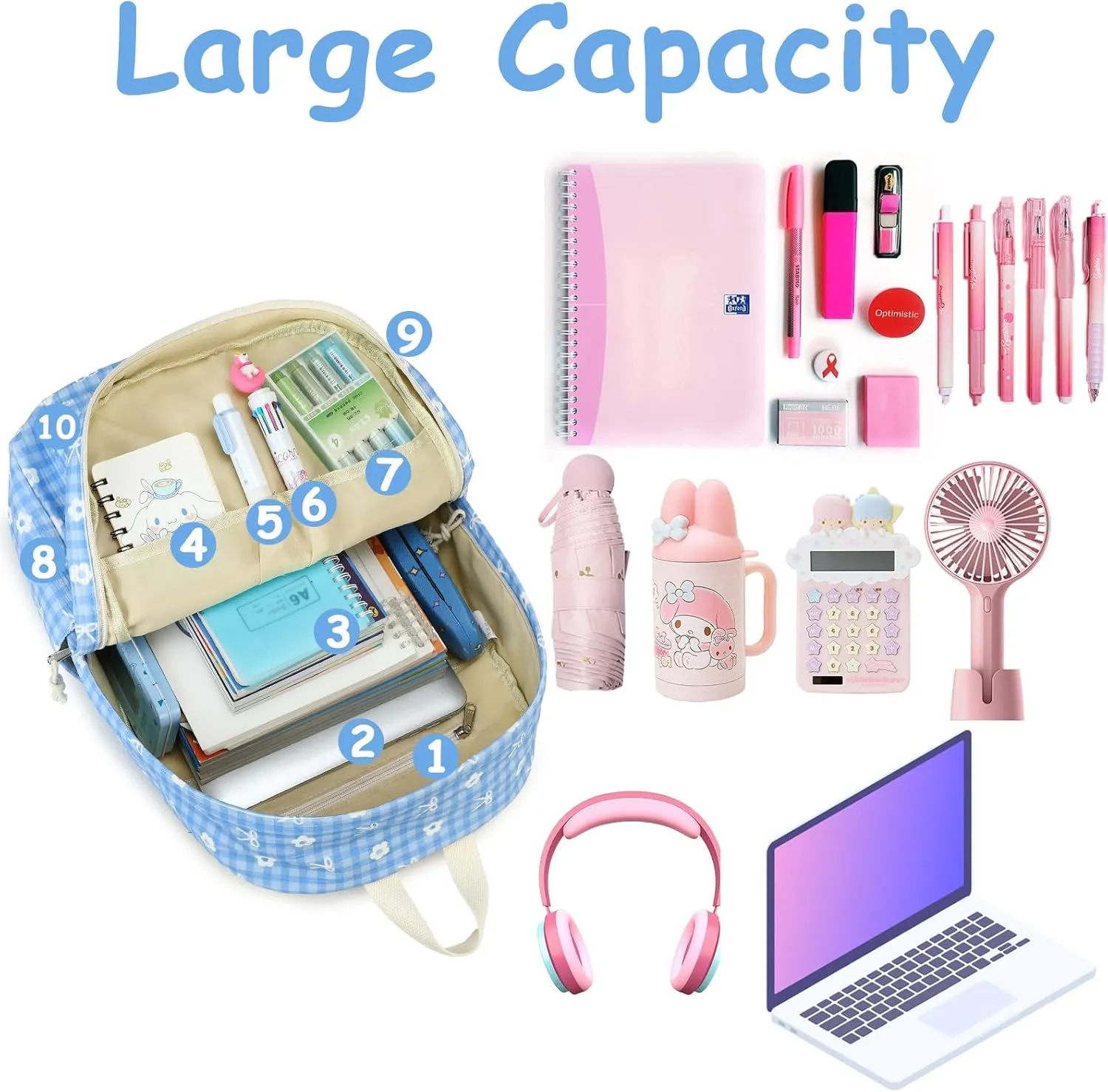 CAMTOP Backpack for Girls Boys Kids School Backpack with Lunch Box Preschool Kindergarten BookBag Set