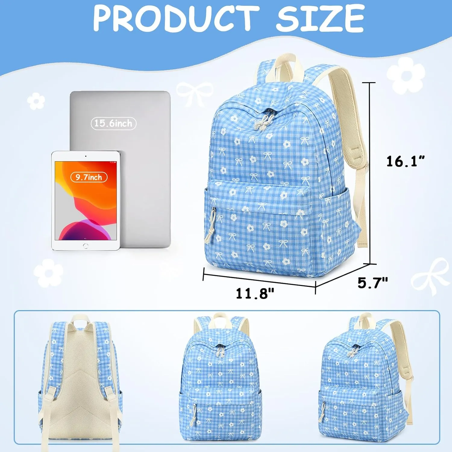 CAMTOP Backpack for Girls Boys Kids School Backpack with Lunch Box Preschool Kindergarten BookBag Set