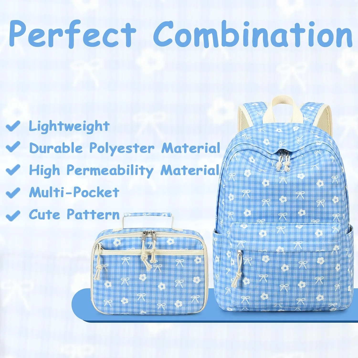 CAMTOP Backpack for Girls Boys Kids School Backpack with Lunch Box Preschool Kindergarten BookBag Set