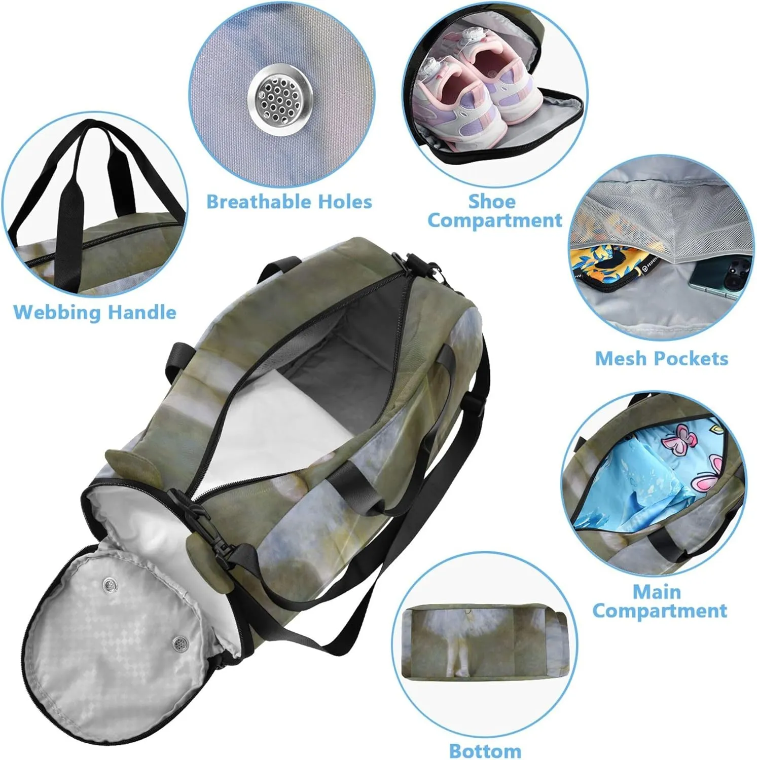 Carry on Duffel for Boys Weekender Overnight Auguste Renoir Dance Print Girls Duffle Bags for Travel Kids Dance Duffle