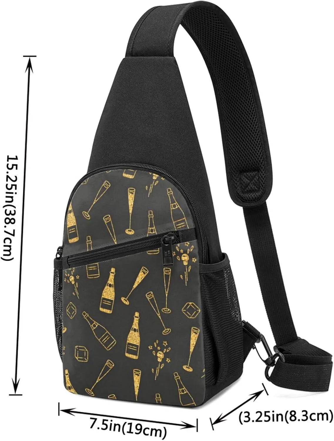 Champagne Bottle Adjustable Fanny Pack Waist Bag For Travel Sports