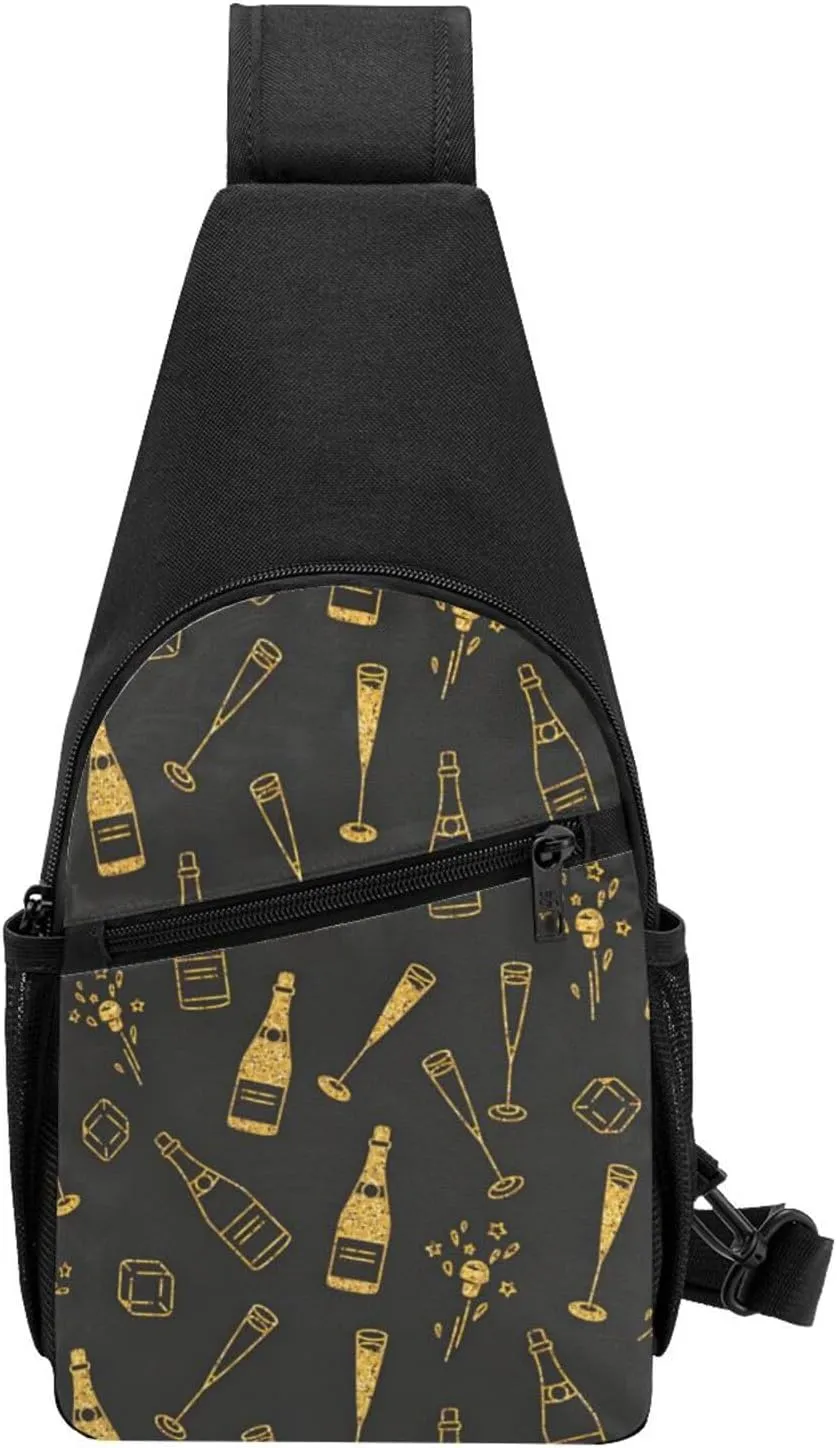 Champagne Bottle Adjustable Fanny Pack Waist Bag For Travel Sports