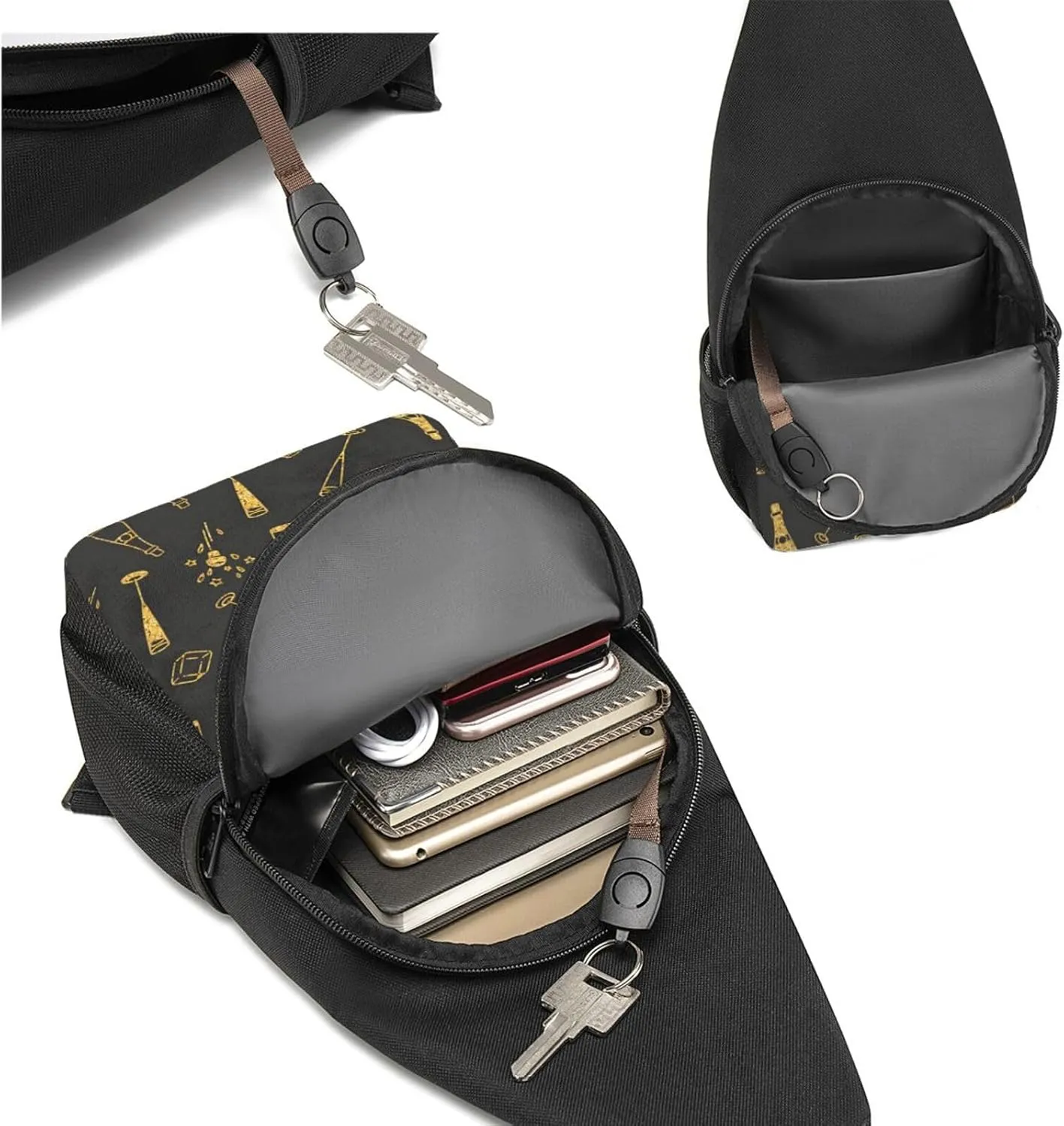 Champagne Bottle Adjustable Fanny Pack Waist Bag For Travel Sports