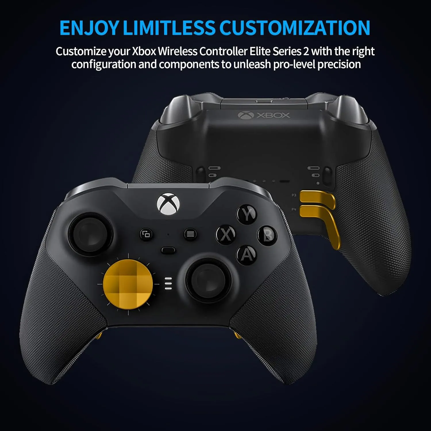 Complete Component Pack Replacement Parts Repair Accessories Kit with Storage Case, Charging Dock and Cable,6 Thumbsticks, 4 Paddles, 2 D-Pads for Xbox One Elite Series 2 and Core Controller