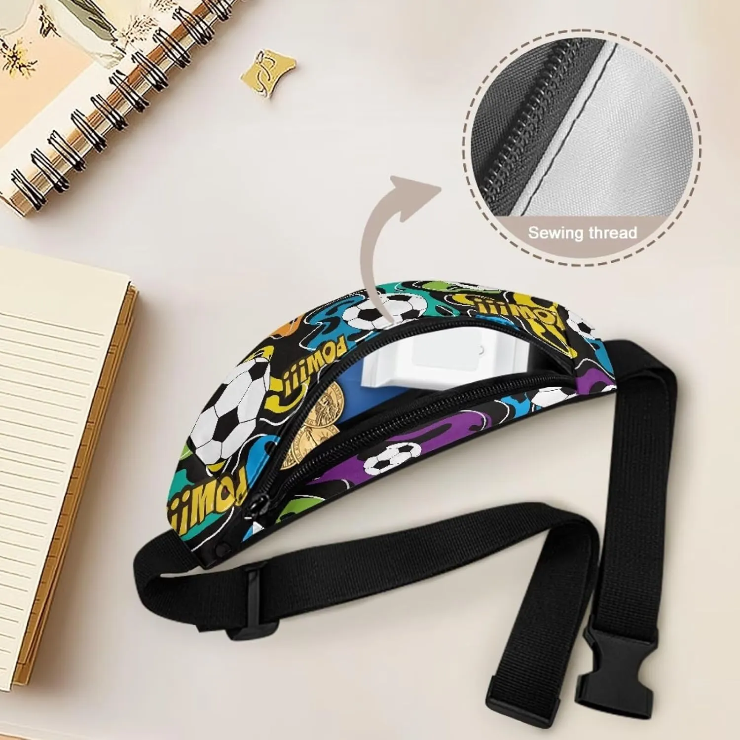 Cozeyat Soccer Kids Fanny Pack for Toddler Boys Small Belt Bag Crossbody Sling Bag Waist Pack for Runing Hiking Camping Traveling
