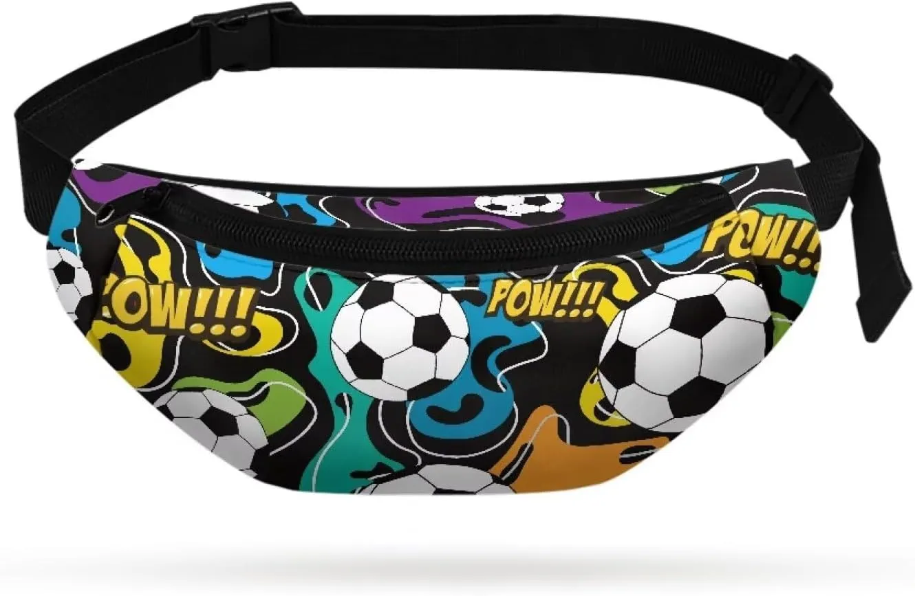 Cozeyat Soccer Kids Fanny Pack for Toddler Boys Small Belt Bag Crossbody Sling Bag Waist Pack for Runing Hiking Camping Traveling