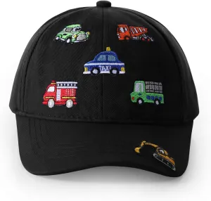 Embroidered Baseball Caps for Boys Girls Fire Truck Excavator Trucker Hat Funny Adjustable Summer Hats Age 3-8