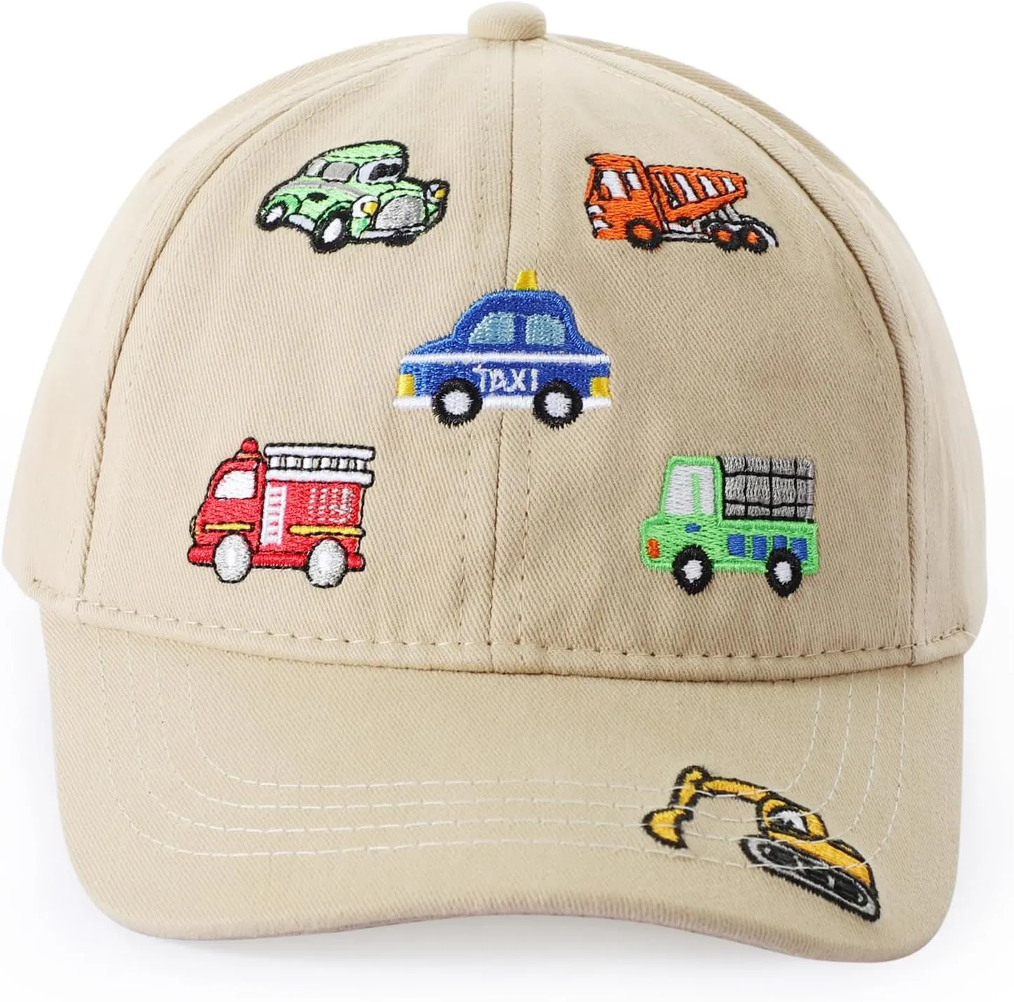 Embroidered Baseball Caps for Boys Girls Fire Truck Excavator Trucker Hat Funny Adjustable Summer Hats Age 3-8