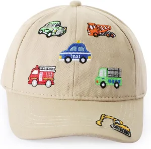 Embroidered Baseball Caps for Boys Girls Fire Truck Excavator Trucker Hat Funny Adjustable Summer Hats Age 3-8