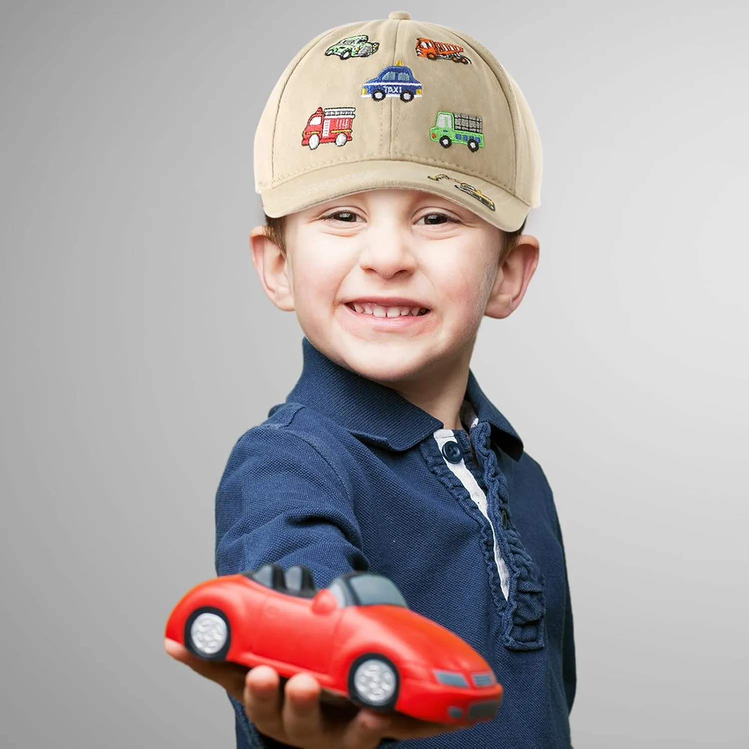 Embroidered Baseball Caps for Boys Girls Fire Truck Excavator Trucker Hat Funny Adjustable Summer Hats Age 3-8