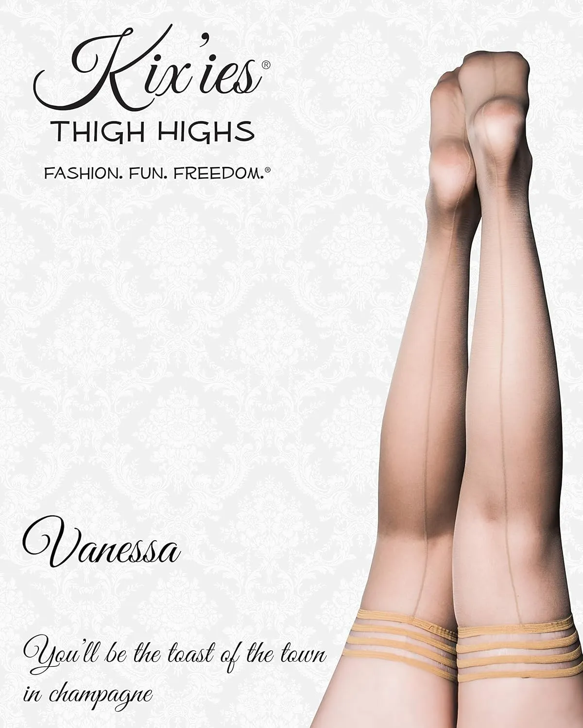 Kix'ies Thigh Highs | Thigh High Womens Stockings with No Slip Grip Stay Ups Thigh Bands | Womens Thigh High Stockings