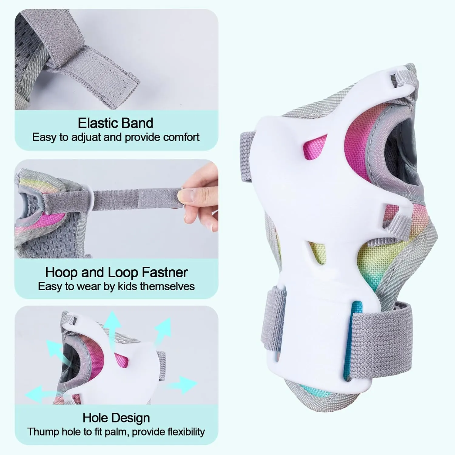 Knee Pads for Kids, Adjustable Toddler Knee Pads and Elbow Pads Set for Boys Girls 3-8-13 Years, Kids Protective Gear Set for Skating Roller Skate Scooter Cycling