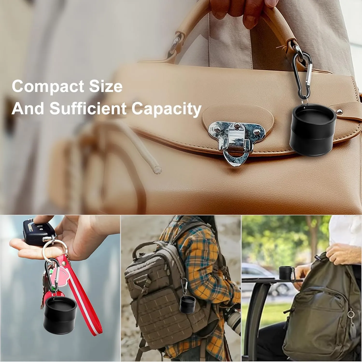 Mini Travel Ring Holder Keychain, Portable Jewelry Holder Keychain with Protective Sponge, Small Necklace Earrings Case for Gym Sports Bag Purse