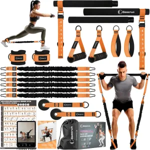 Portable Pilates Bar Kit with Resistance Bands for Men and Women - 3 Set Exercise Resistance Bands - Multifunctional Home Gym - Supports Full-Body Workouts  with Fitness Poster and Video