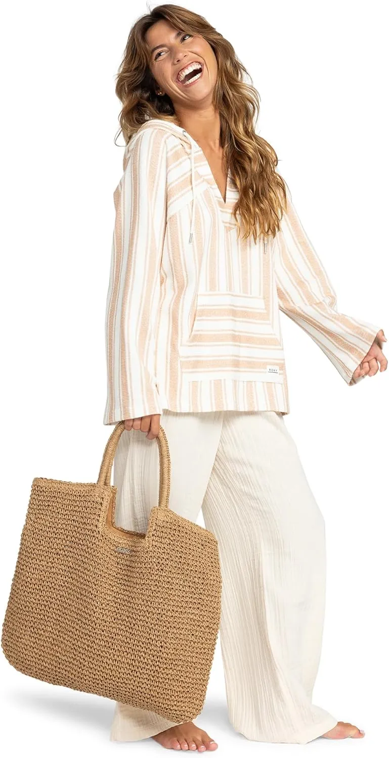 Roxy Women's Beach Tote Bag | Travel | Vacation | Straw | Lightweight | Breathable