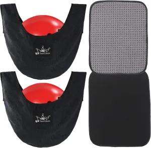 TonGass (2 2 Pack 10"x8" Microfiber Bowling Ball Towel Shammy Pad with Easy-Grip Dots, Bowling Seesaw Bag for Storage Balls, Bowlings Polisher Bag Machine Washable & Non-Slip